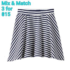 Disney D-signed Girls Striped Skater Skirt Blue White Small